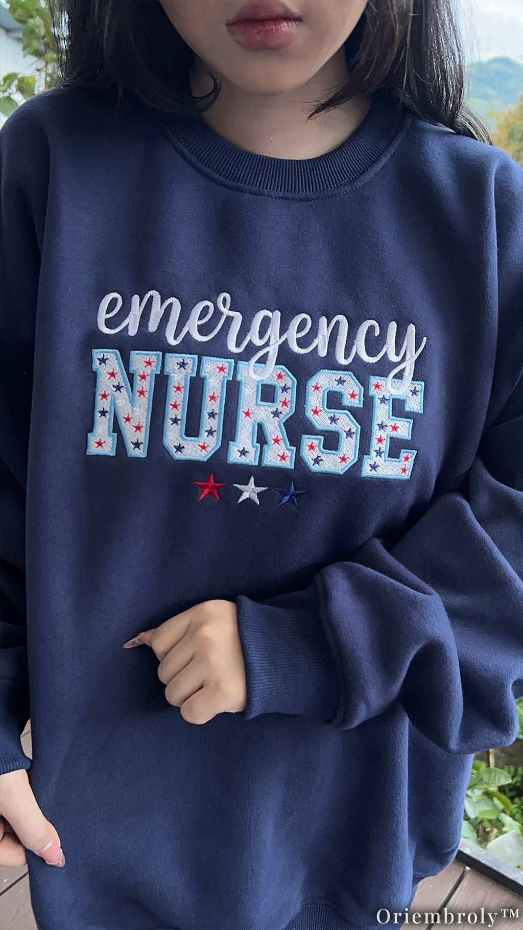 Proud Emergency Nurse Sweatshirt - Handwritten Lettering