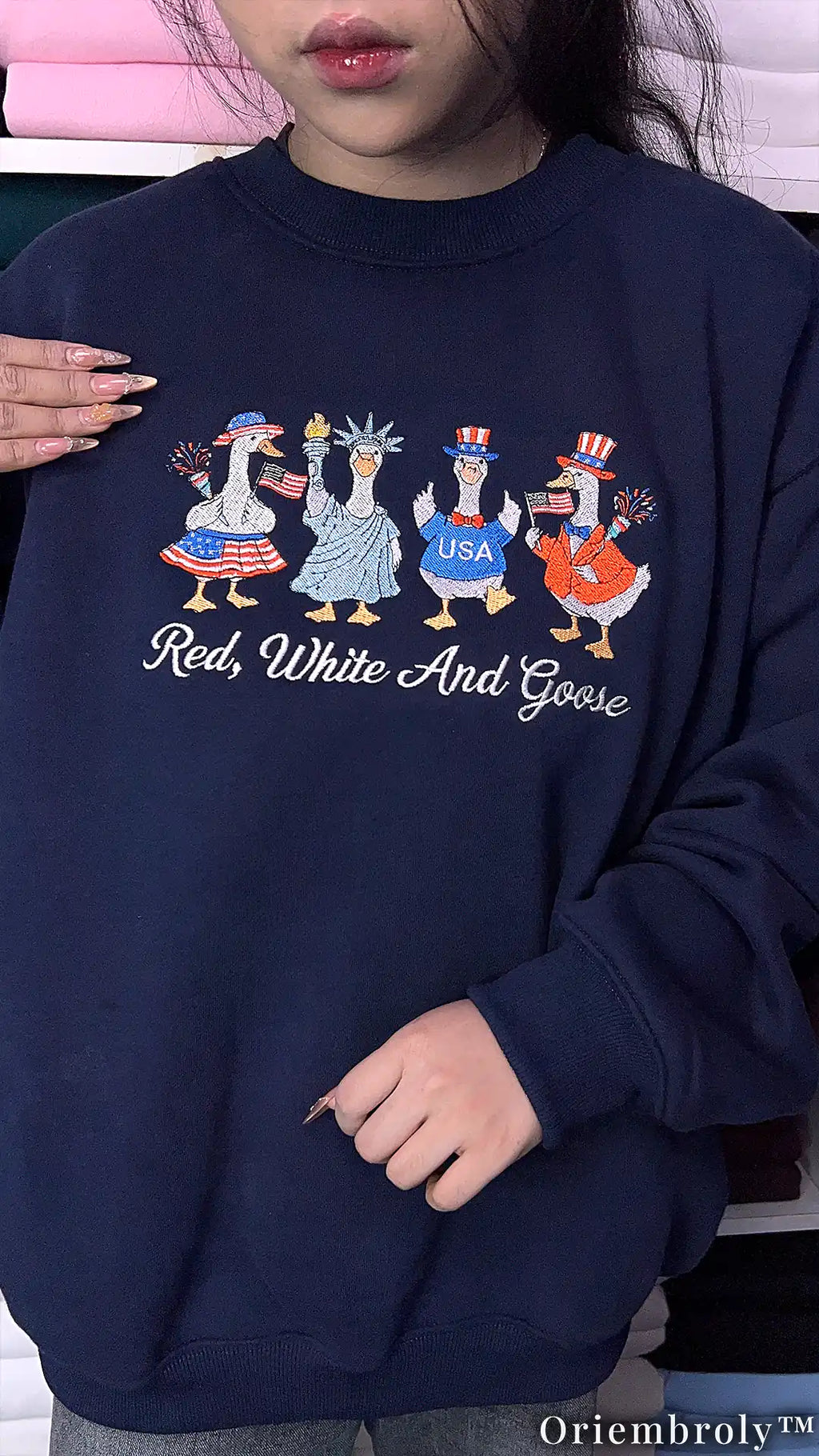 Funny Goose Patriotic Sweatshirt - Red White And Goose Americana