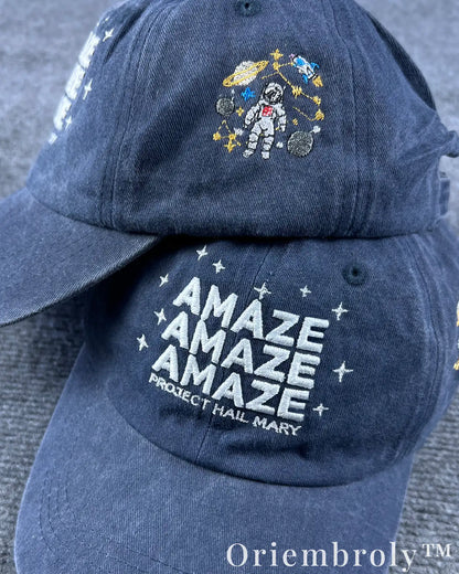 Amaze Amaze Amaze Embroidered Vintage Washed Dad Hat – Sci-Fi Inspired Minimal Statement Cap