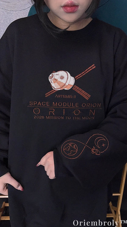 NASA Artemis II Orion Embroidered Sweatshirt – Moon Mission Crewneck