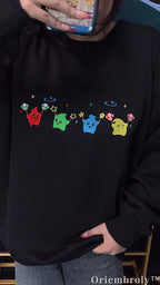 Super Mario Galaxy Luma Embroidered Sweatshirt – Cute Gaming Crewneck Gift