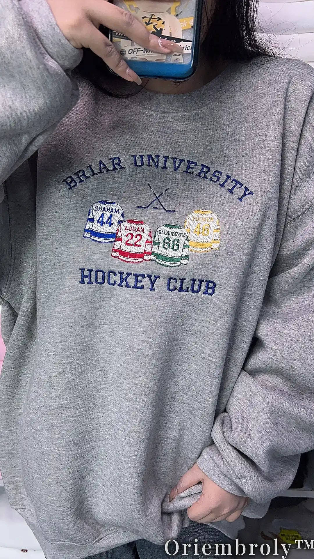 Briar University Hockey Club Embroidered Sweatshirt – Off Campus Bookish Crewneck