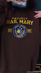 Minimal Space Mission Patch Embroidered Sweatshirt