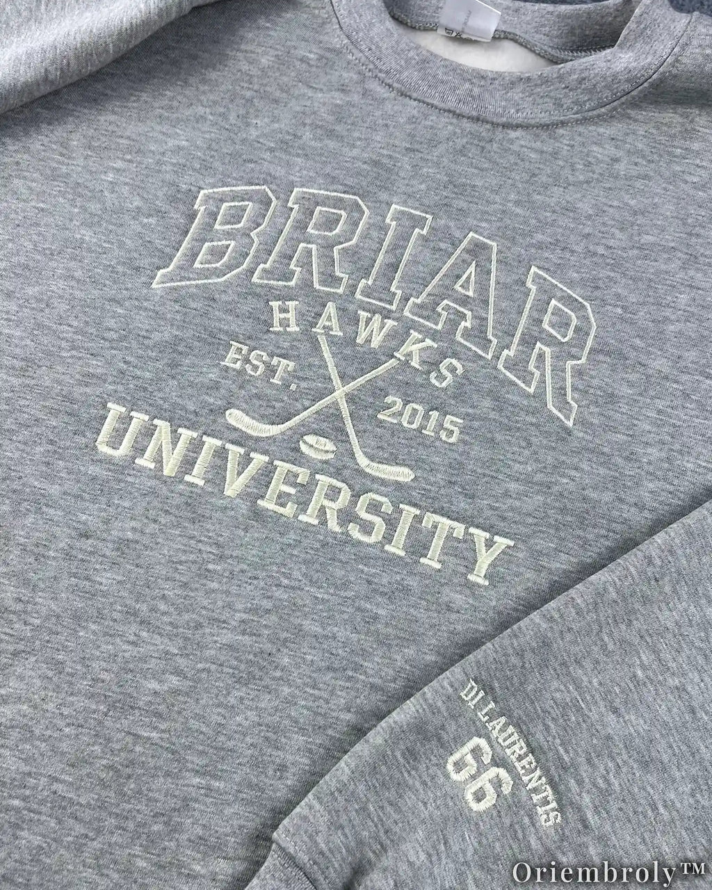 Briar University Embroidered Sweatshirt – Off Campus Hockey Romance Crewneck