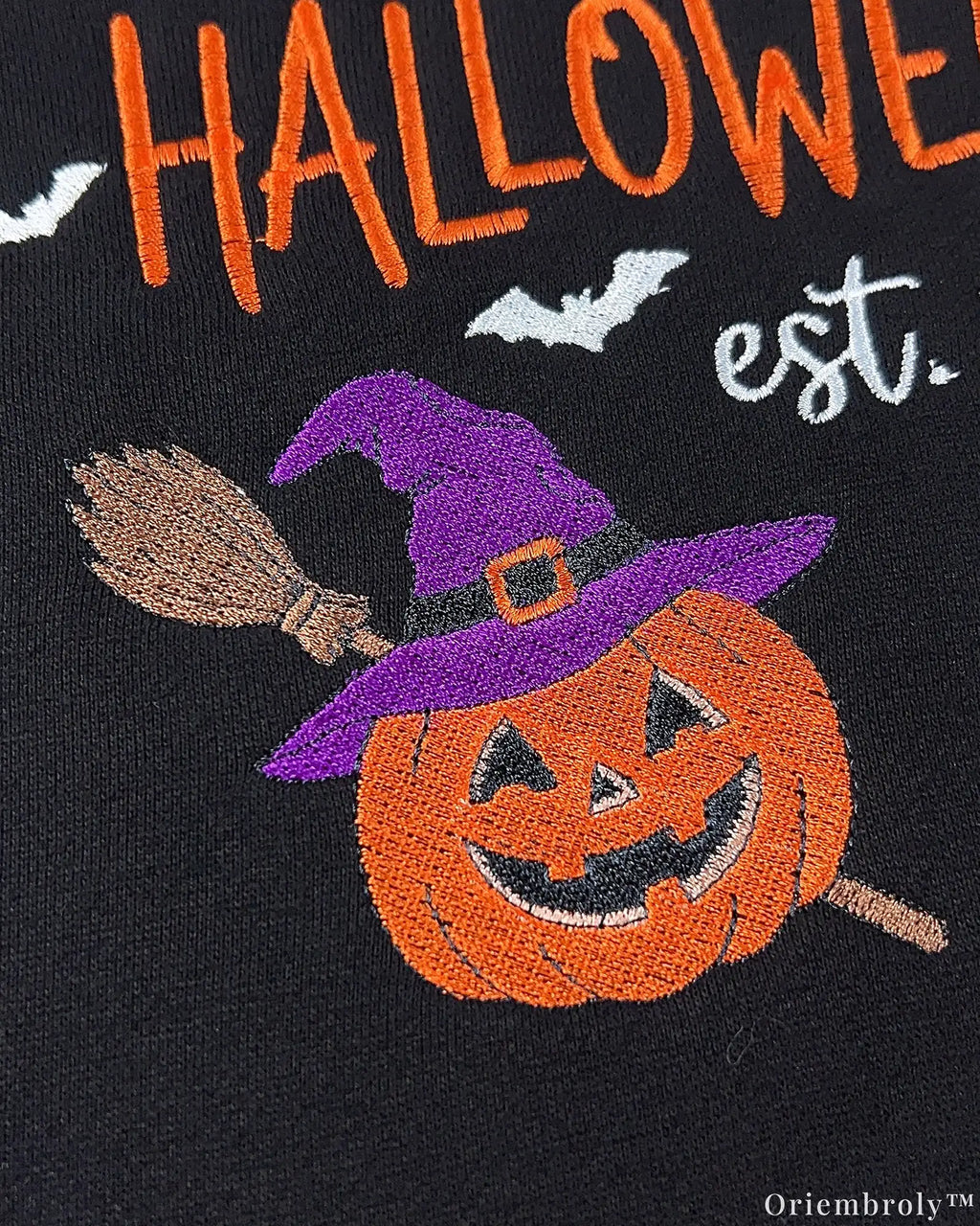 Personalized Halloween Embroidered Hoodie with Spooky Skeleton Taxi & Custom Name