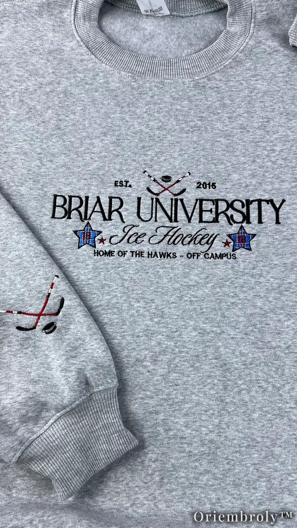Briar University Hockey Embroidered Sweatshirt – Off Campus Romance Crewneck