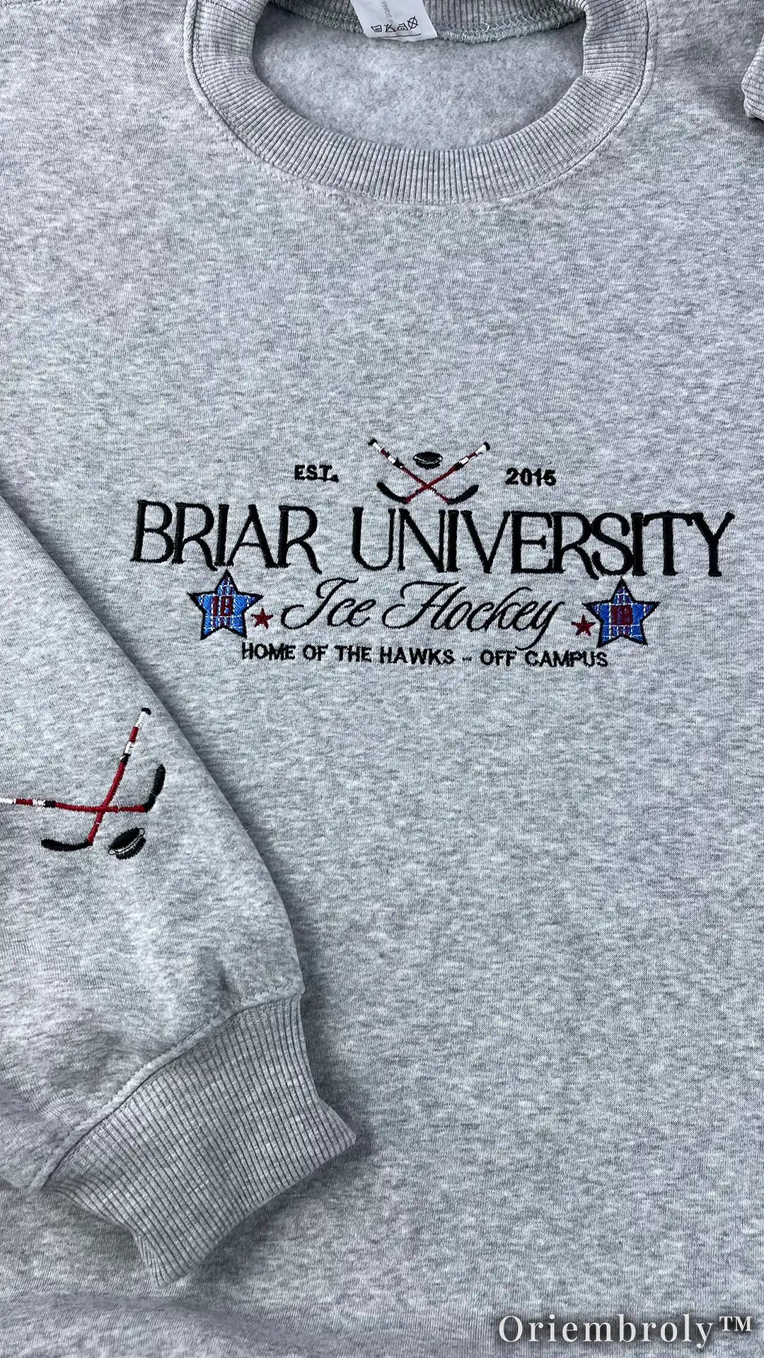 Briar University Hockey Embroidered Sweatshirt – Off Campus Romance Crewneck