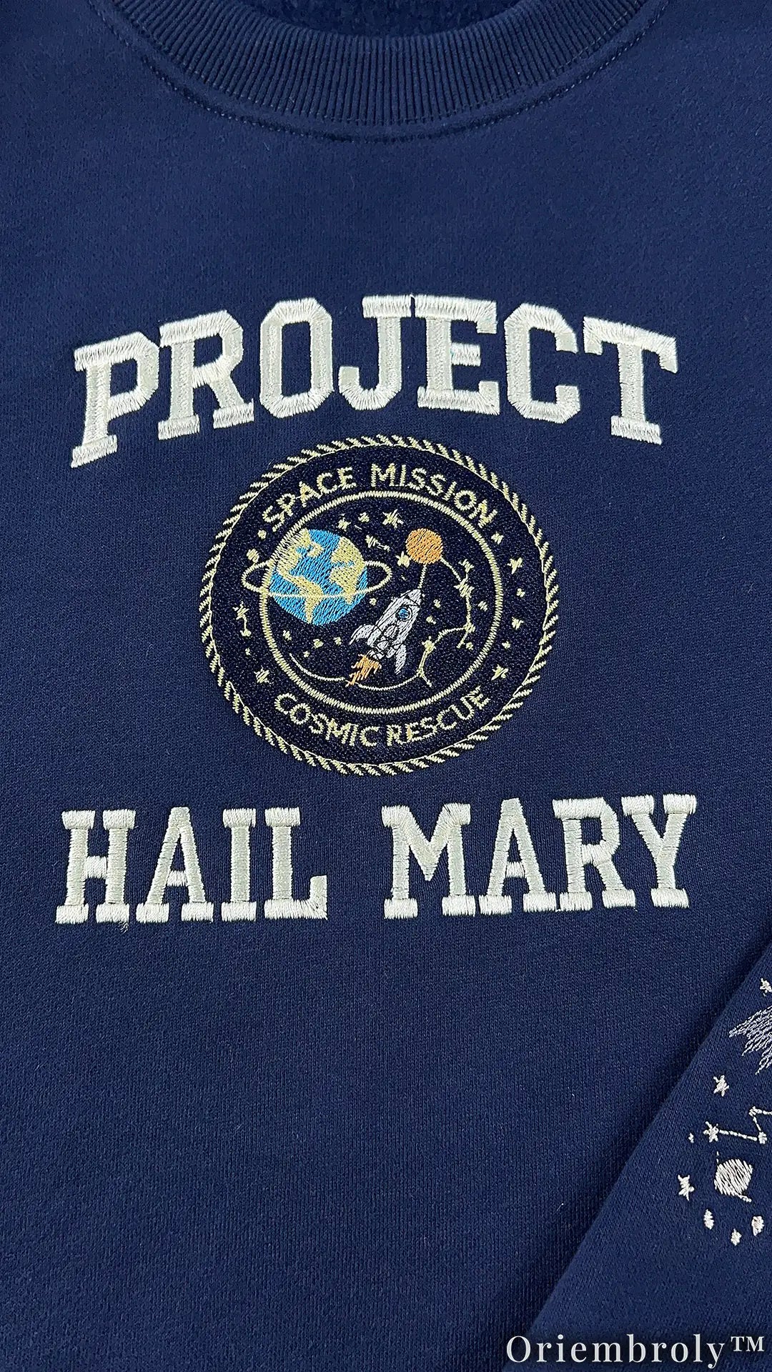 Embroidered Project Hail Mary Crewneck | Sci-Fi Reader Gift Fleece Sweatshirt