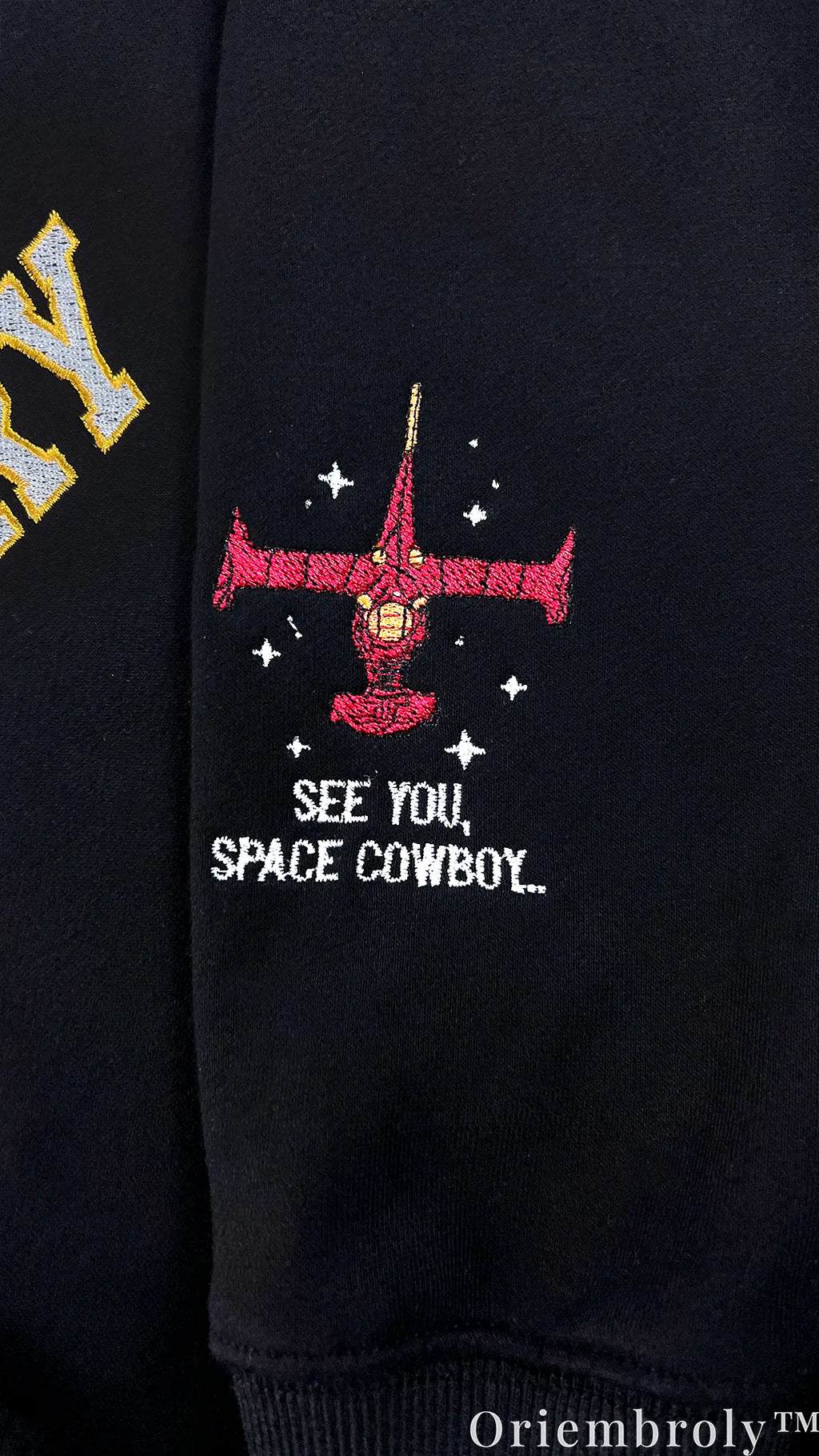 Project Hail Mary x Cowboy Bebop Embroidered Hoodie – Space Cowboy Anime Sweatshirt