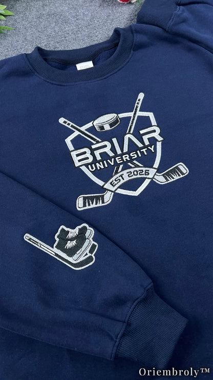 Briar University Embroidered Sweatshirt – Off Campus Hockey Romance Crewneck