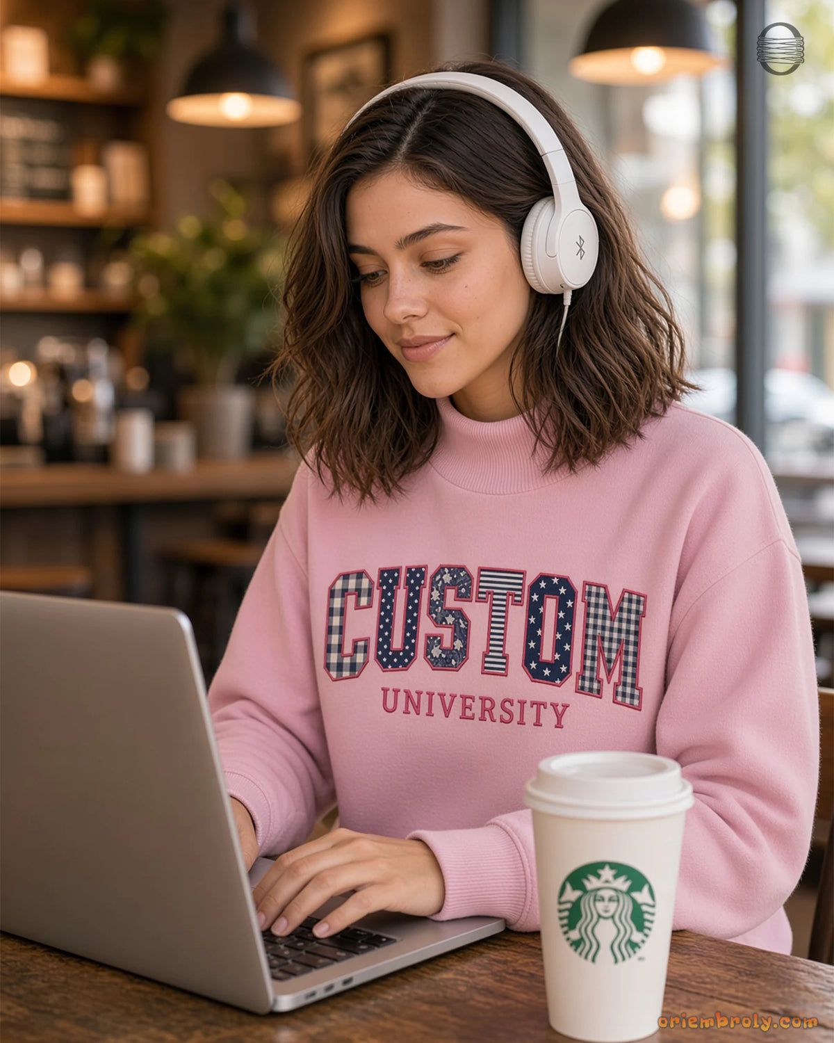 Custom State University Applique Embroidered Crewneck and Mock Neck Sweatshirt