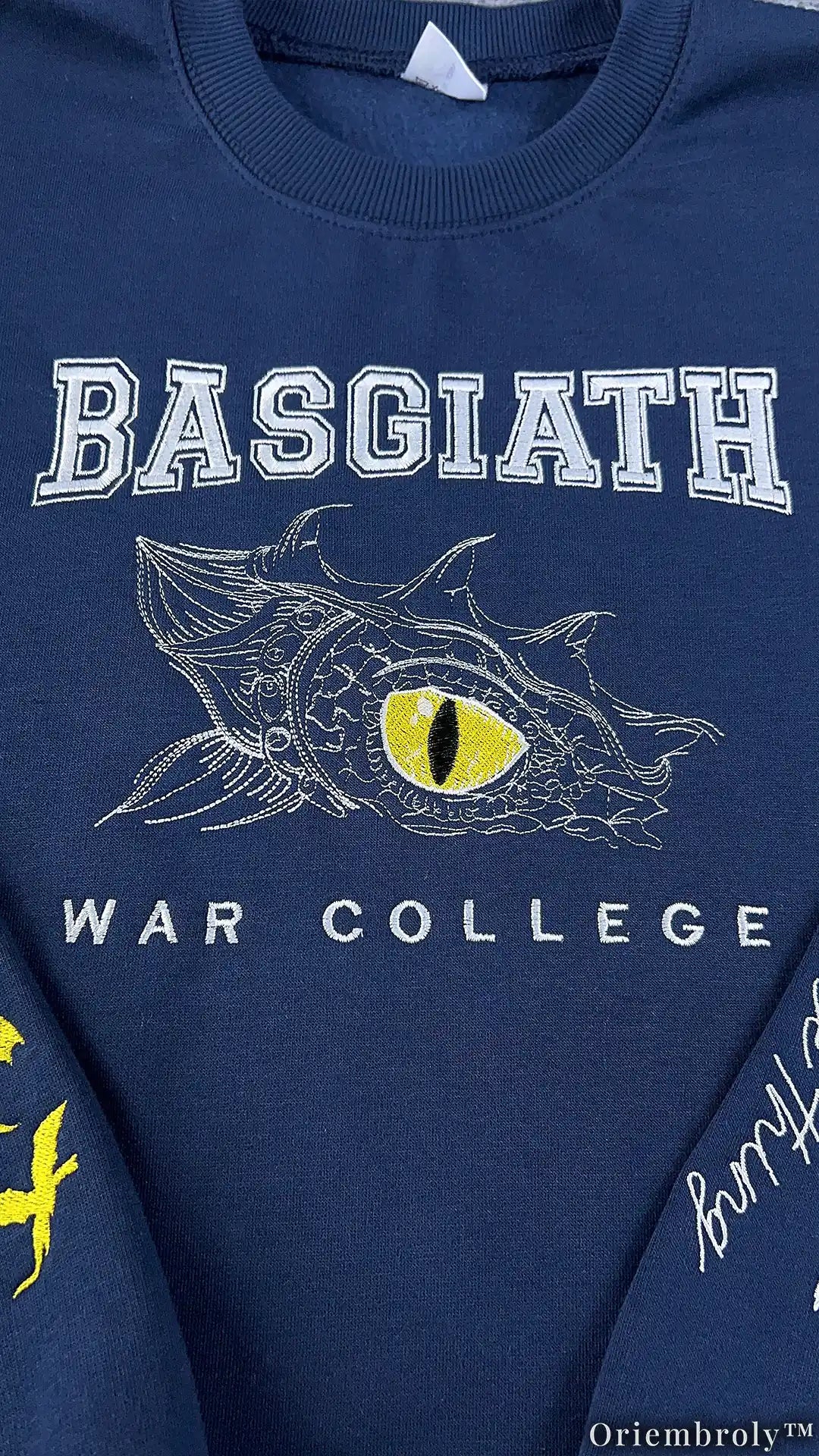 Fourth Wing Embroidered Crewneck - Vintage Dragon Rider Merch