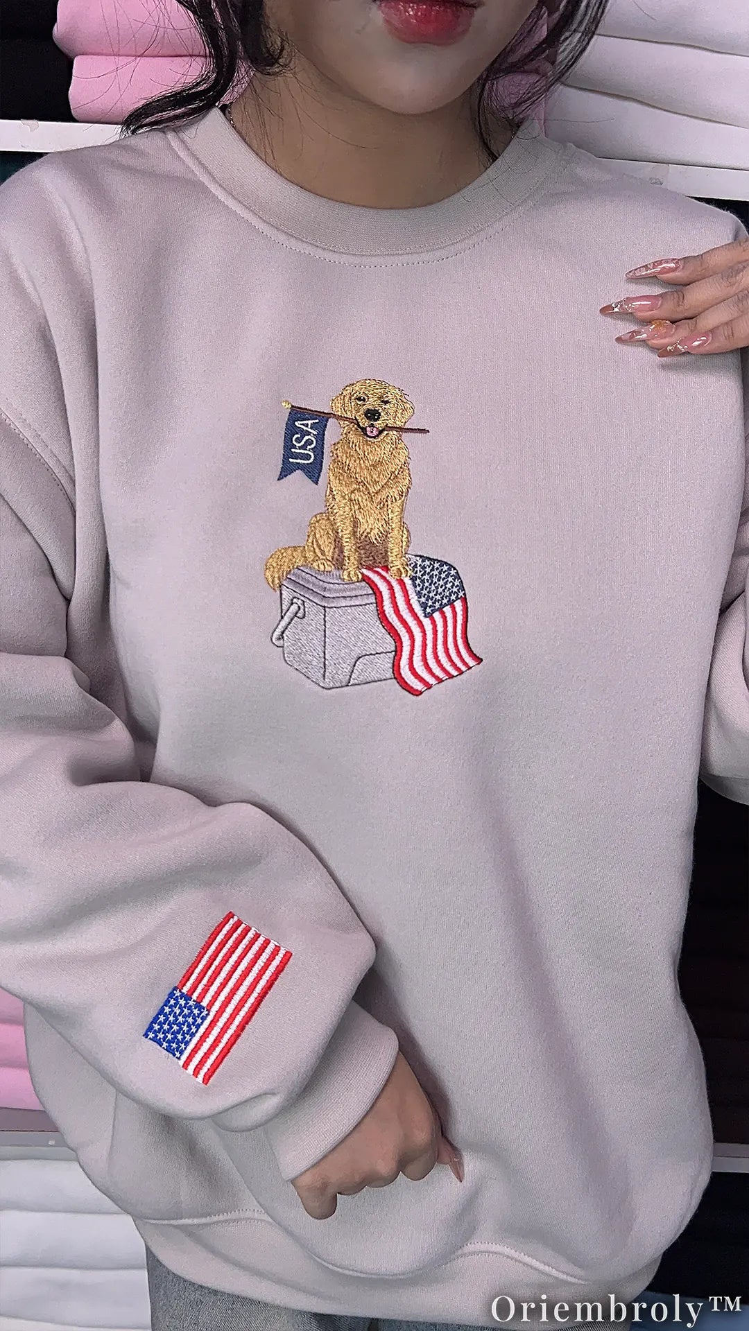 Dog Embroidered Sweatshirt | Cozy Unisex Fleece Crewneck for Dog Lovers