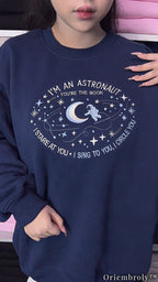Mountain Folk Embroidered Sweatshirt | Cozy Indie Nature Fleece Crewneck