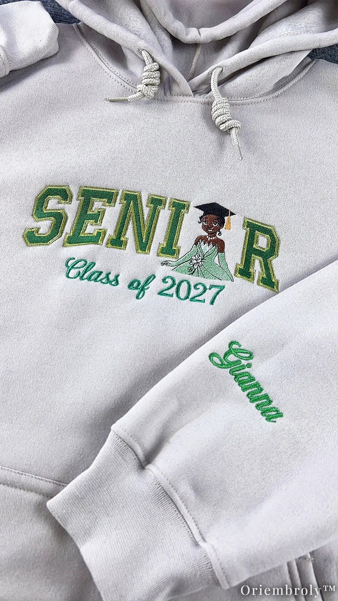 Personalized Senior 2027 Embroidered Sweatshirt – Custom Class of 2027 Graduation Crewneck, Name Sleeve Gift