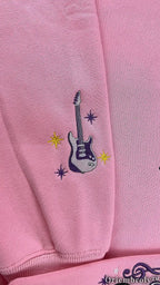 HM Purple Varsity Crewneck - Guitar & Music Notes Patch