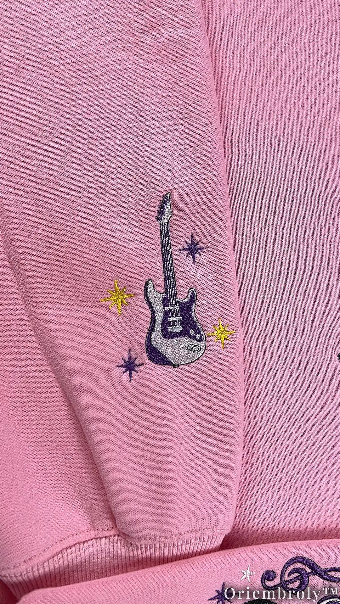 HM Purple Varsity Crewneck - Guitar & Music Notes Patch