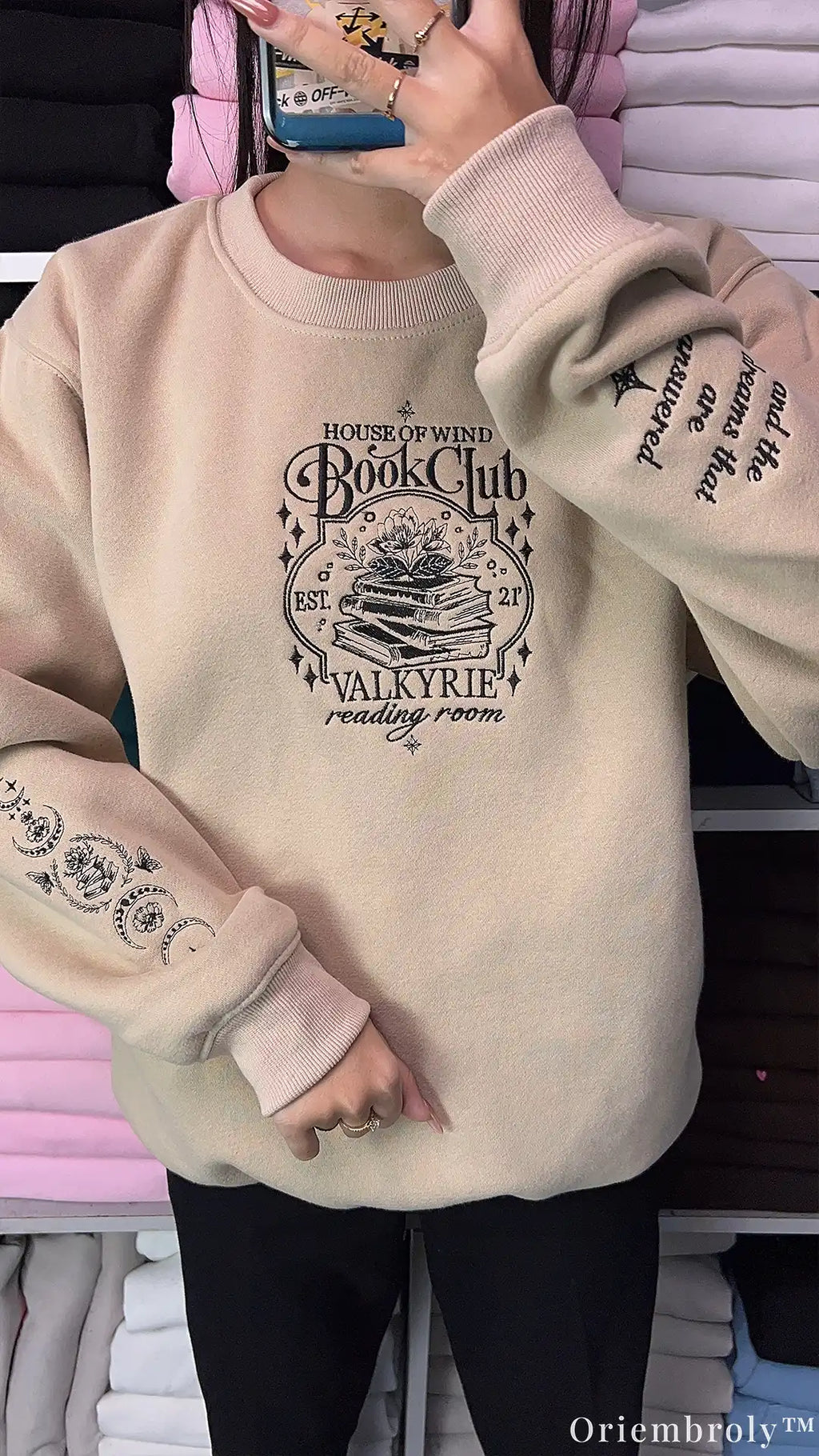 House of Wind Book Club Valkyrie Reading Room Embroidered Sweatshirt