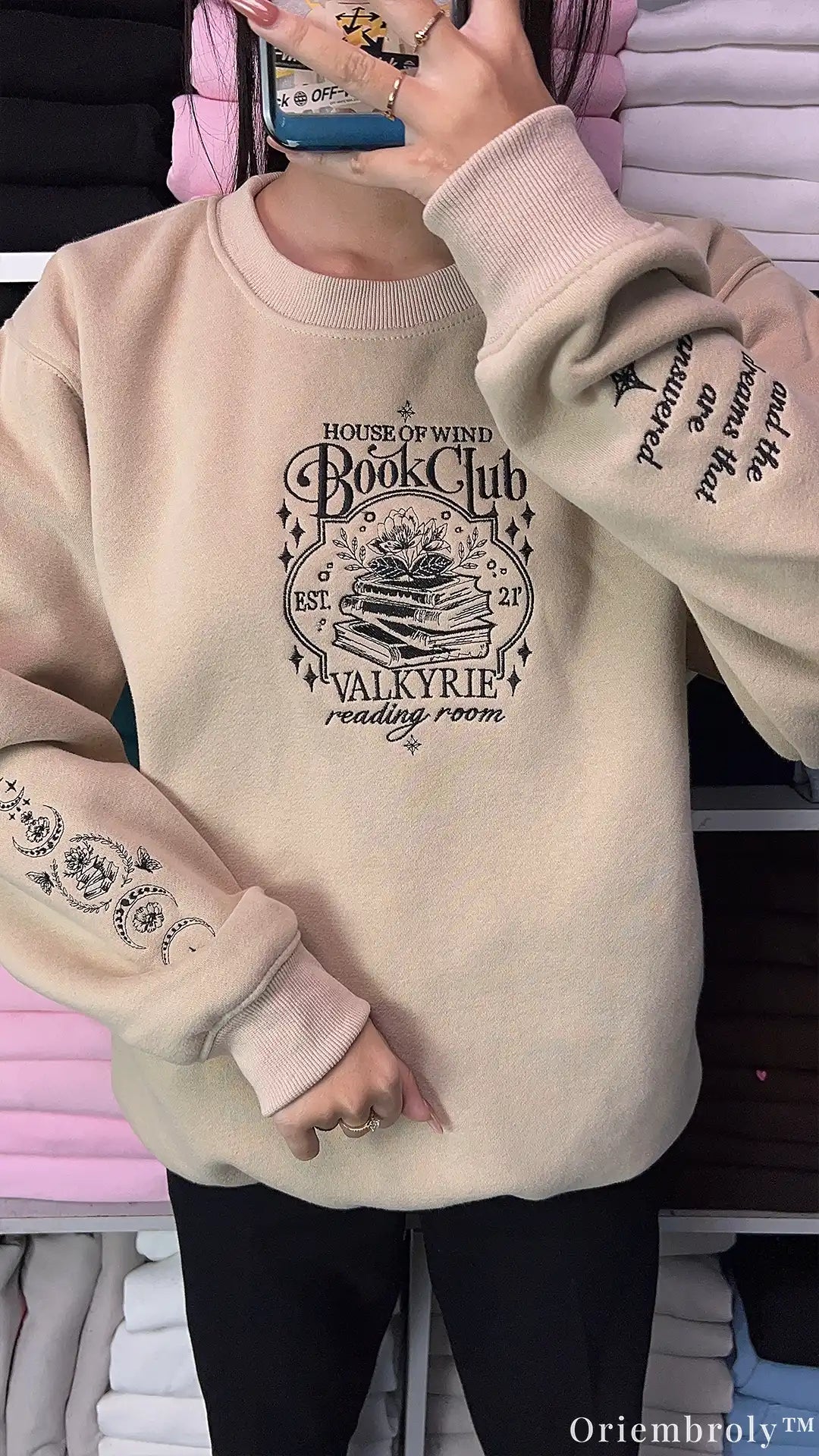 House of Wind Book Club Valkyrie Reading Room Embroidered Sweatshirt