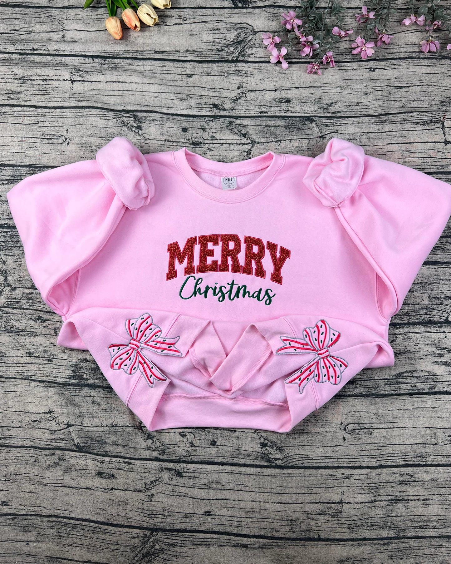 Merry Christmas Side Bow Sweatshirt