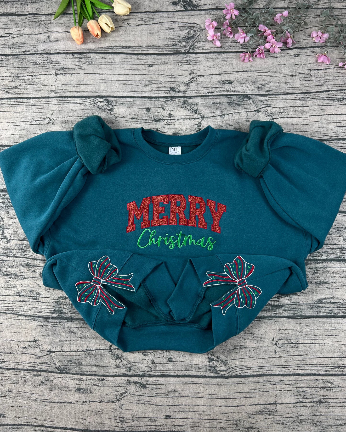 Merry Christmas Side Bow Sweatshirt