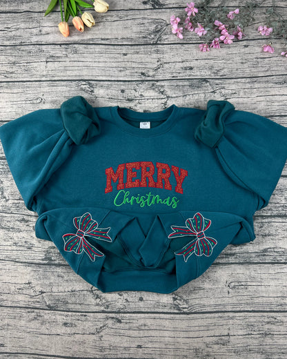 Merry Christmas Side Bow Sweatshirt