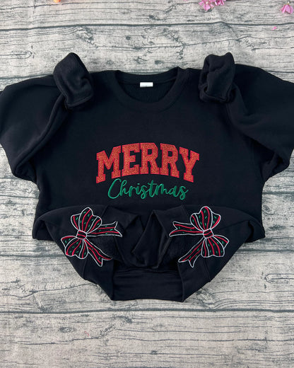 Merry Christmas Side Bow Sweatshirt