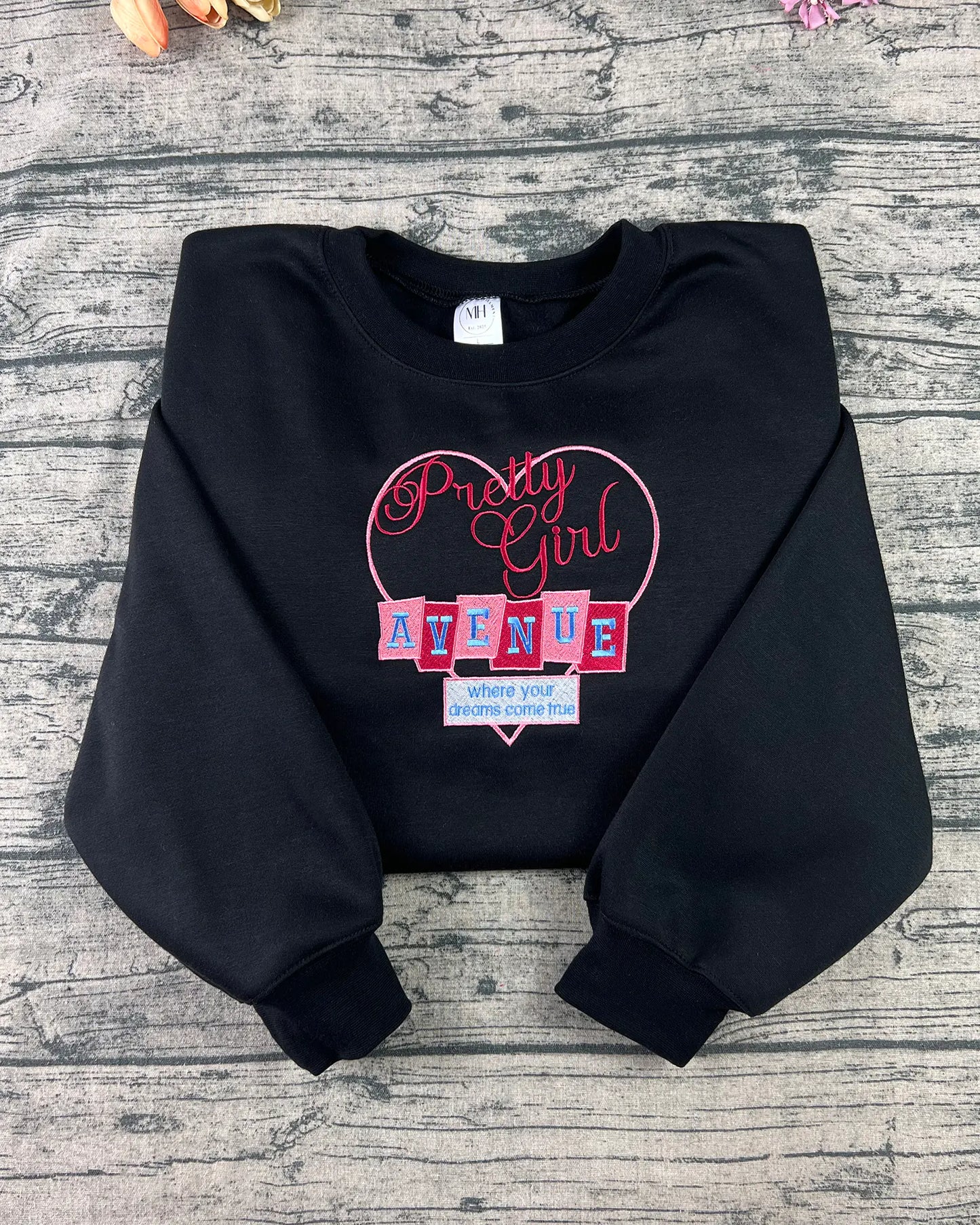 Pretty Girl Avenue Embroidered Sweatshirt