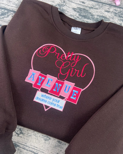 Pretty Girl Avenue Embroidered Sweatshirt