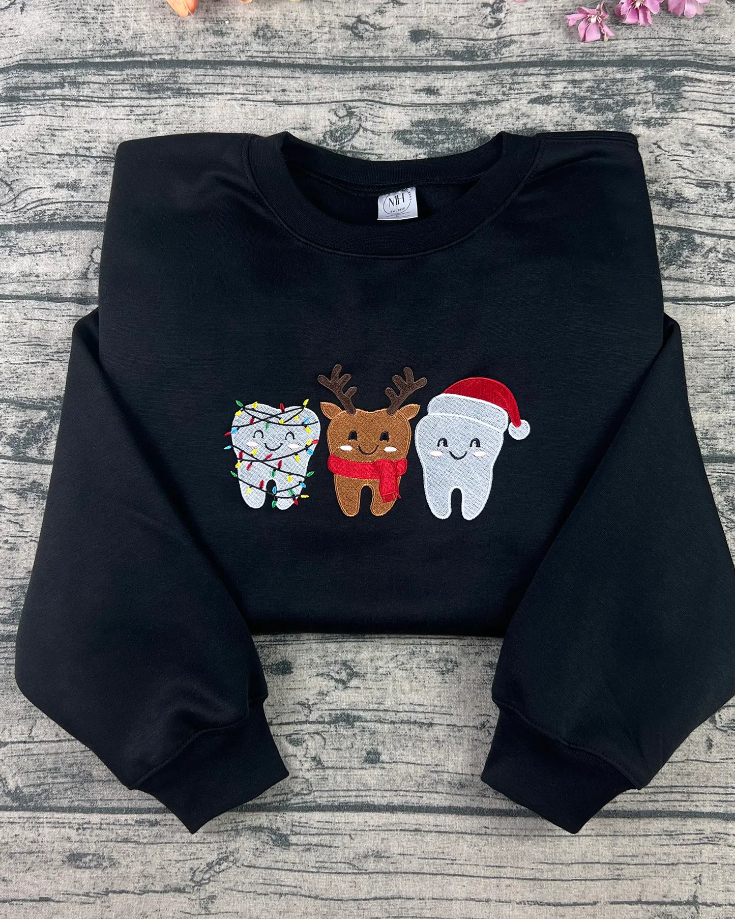 Christmas Tooth Embroidered Sweatshirt – Holiday Dentist Crewneck