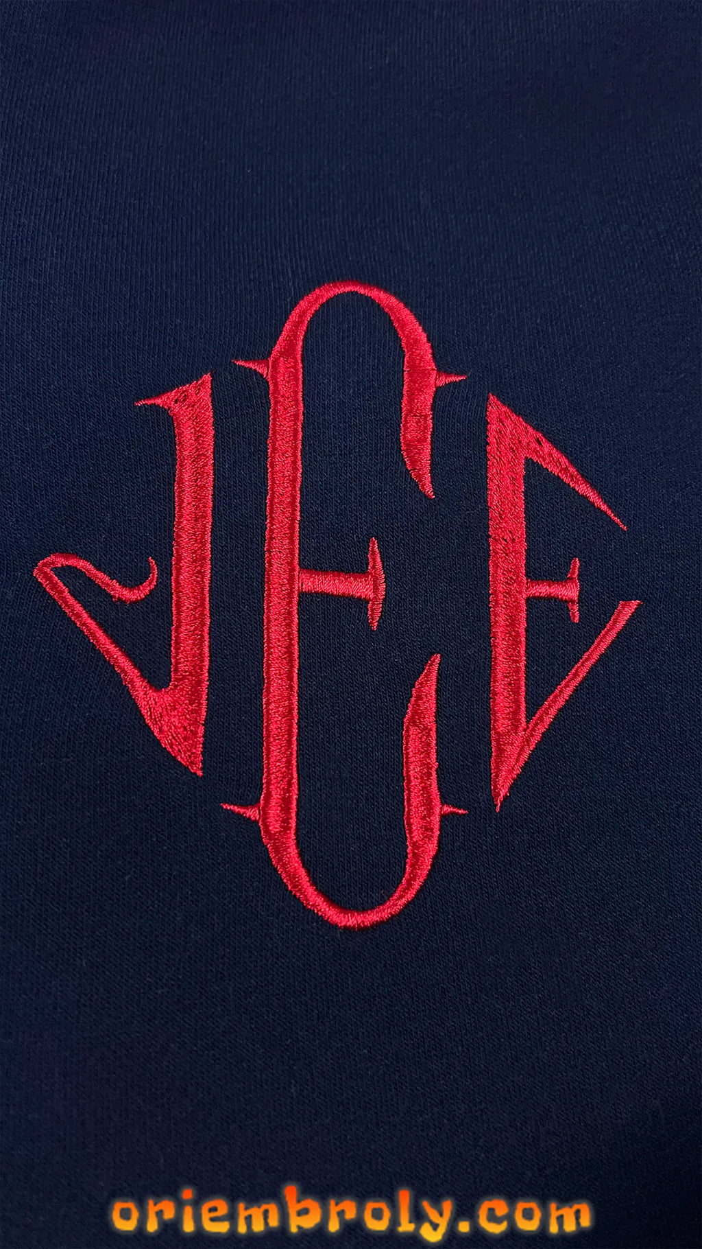 Diamond Monogram Embroidered Quarter Zip Pullover