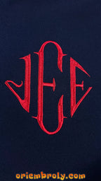Diamond Monogram Embroidered Quarter Zip Pullover