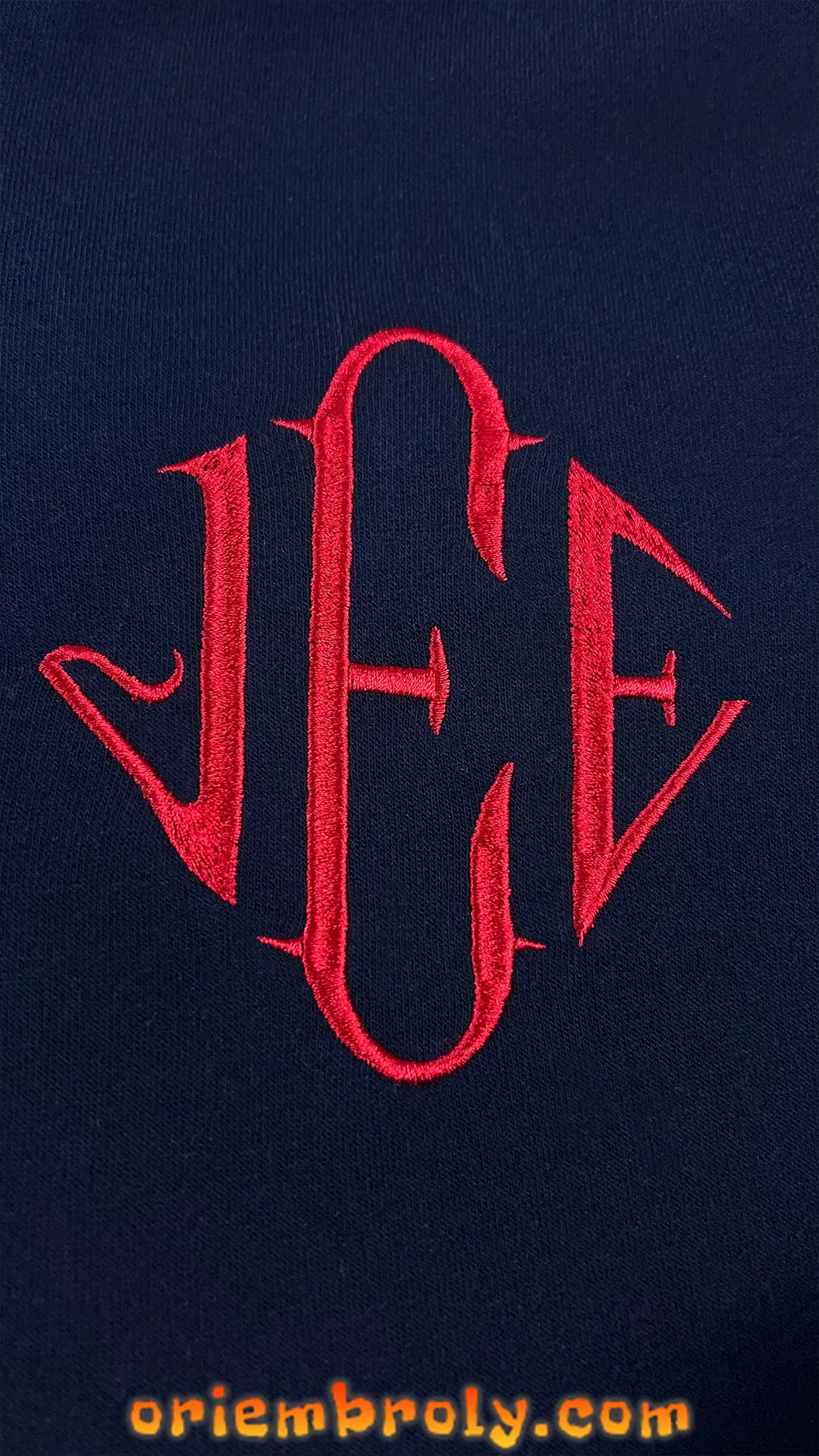 Diamond Monogram Embroidered Quarter Zip Pullover