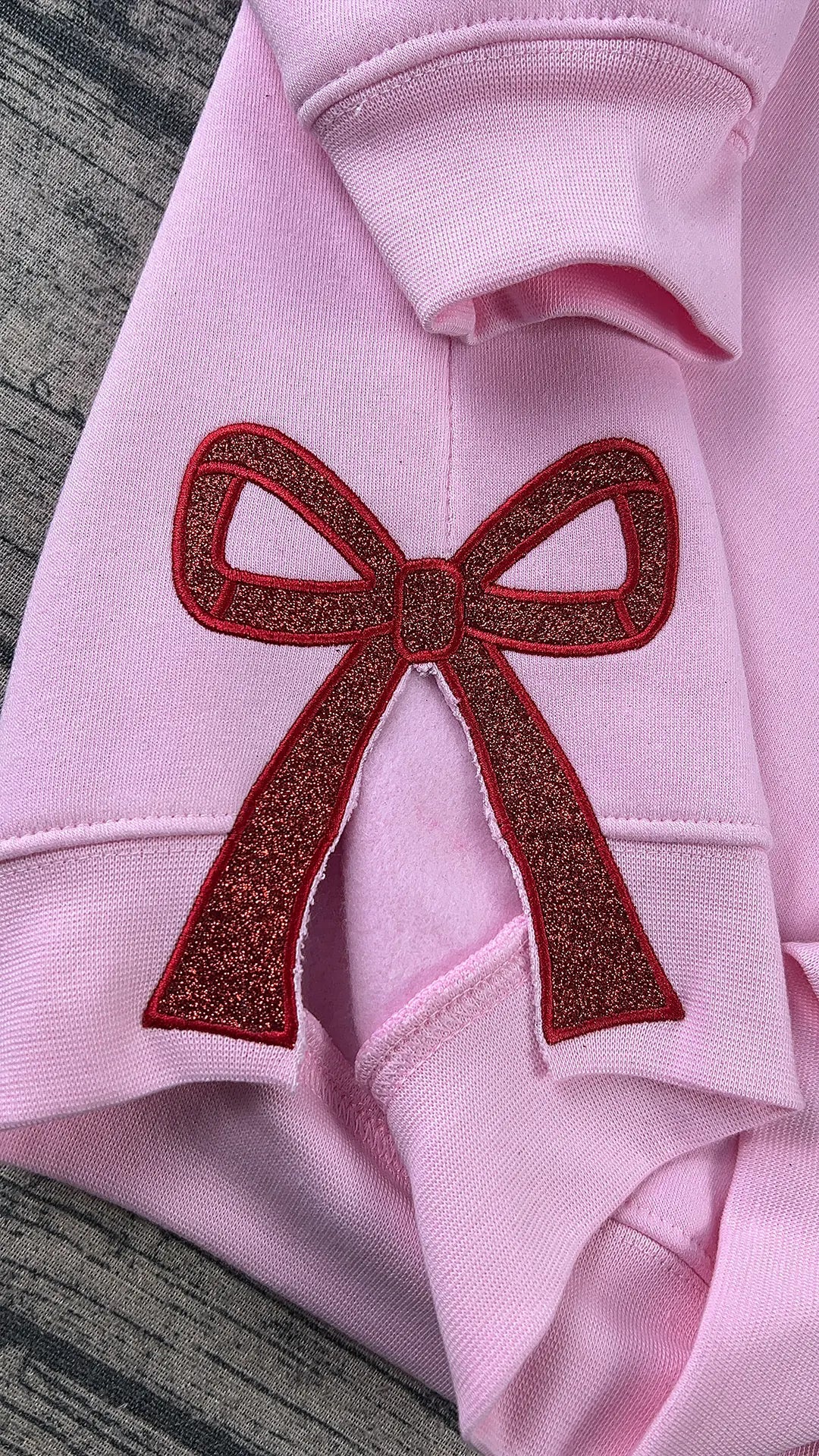 Glitter Merry Christmas Embroidery – Bow Accent Edition