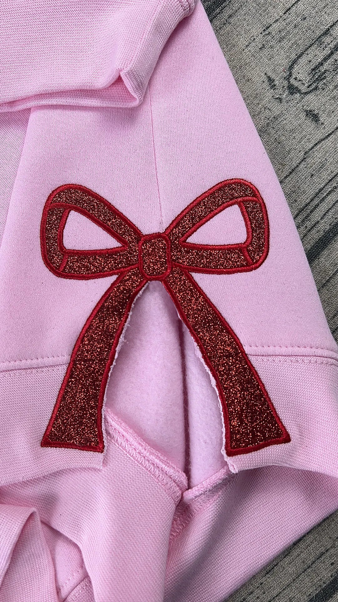 Glitter Merry Christmas Embroidery – Bow Accent Edition