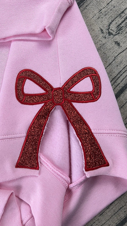Glitter Merry Christmas Embroidery – Bow Accent Edition