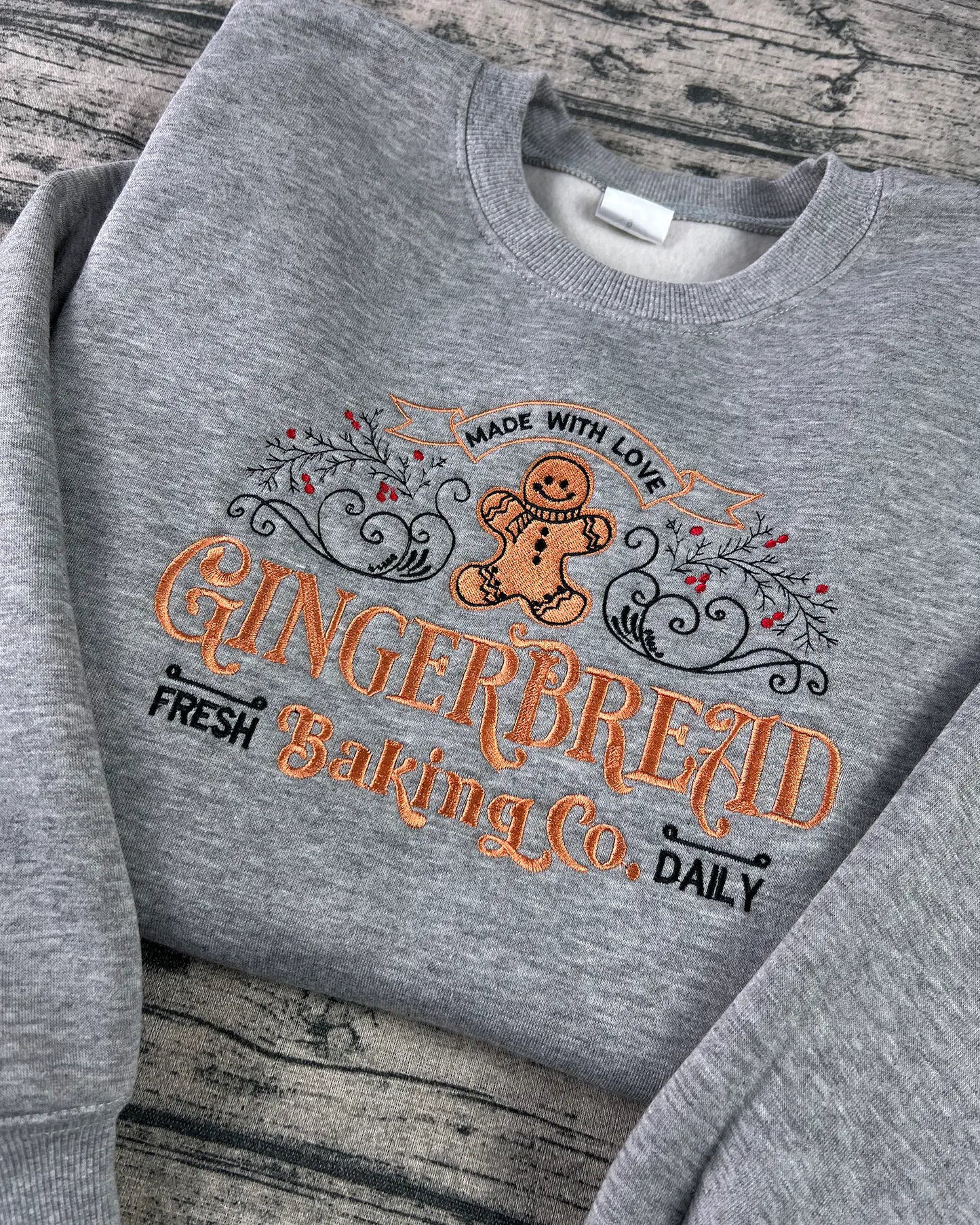 North Pole Gingerbread Embroidered Sweatshirt