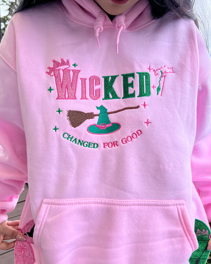Wicked Changed for Good Embroidery Hoodie, Wicked Fan Gift Sweatshirt, Defy Gravity Sweatshirt, Wizard of Oz, WICKED MOVIE