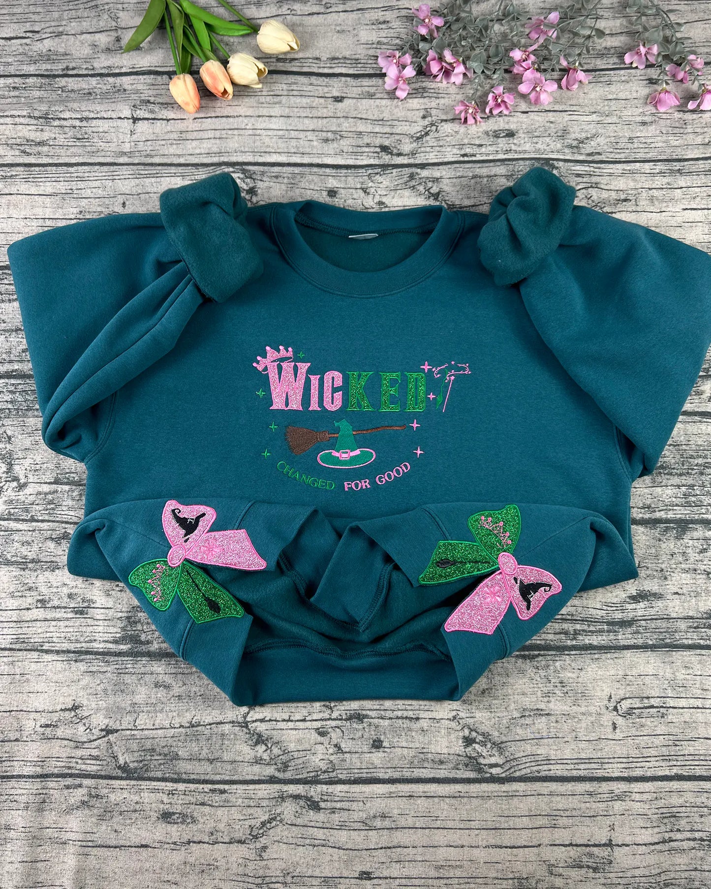 Wicked Changed for Good Embroidery Hoodie, Wicked Fan Gift Sweatshirt, Defy Gravity Sweatshirt, Wizard of Oz, WICKED MOVIE