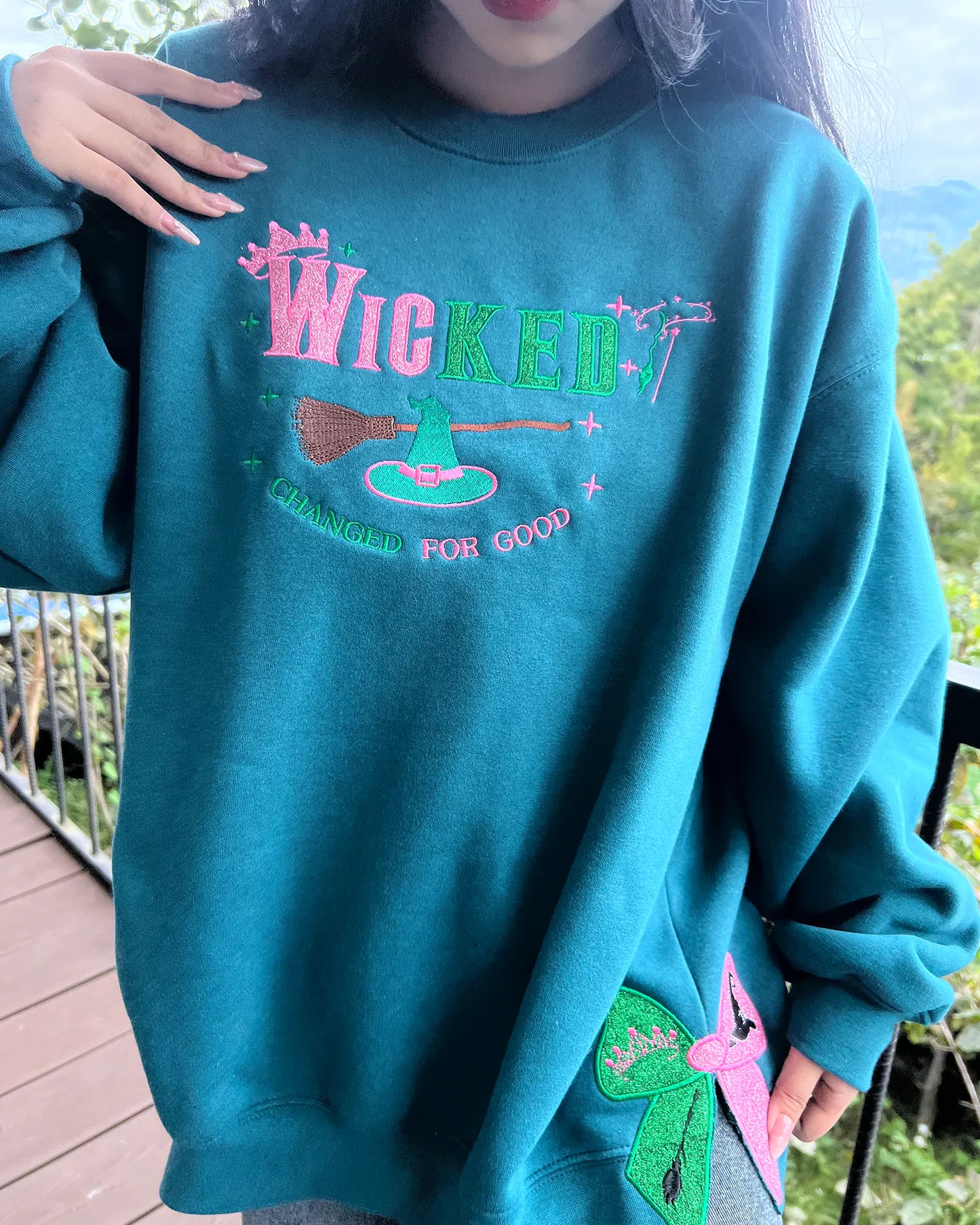 Wicked Changed for Good Embroidery Hoodie, Wicked Fan Gift Sweatshirt, Defy Gravity Sweatshirt, Wizard of Oz, WICKED MOVIE