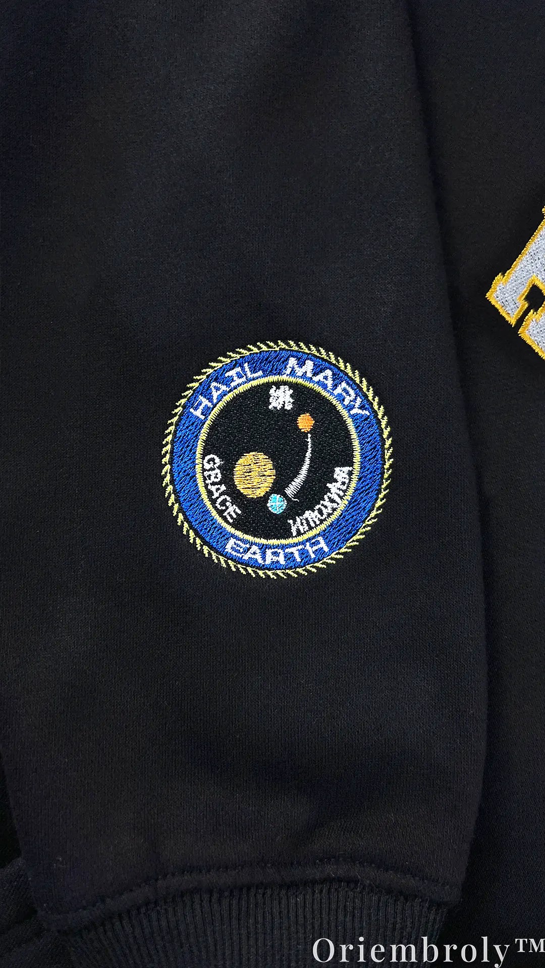Project Hail Mary x Cowboy Bebop Embroidered Hoodie – Space Cowboy Anime Sweatshirt