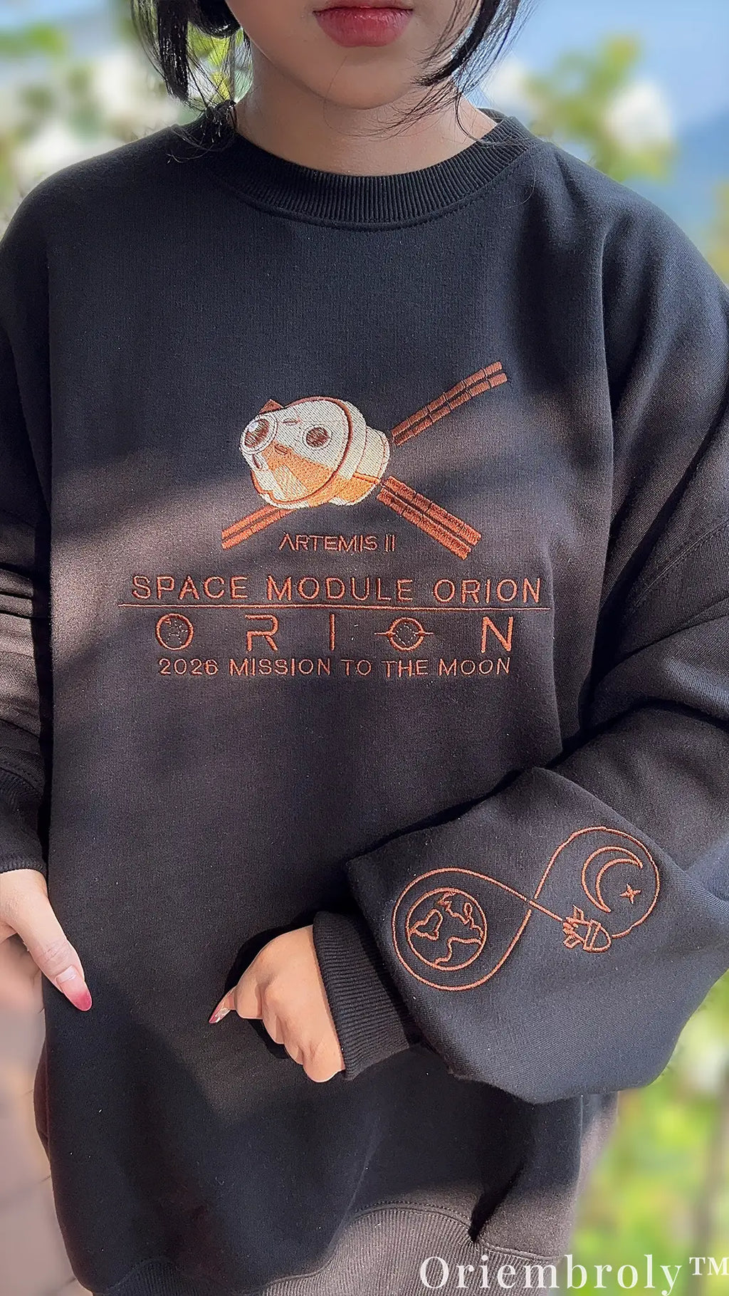 NASA Artemis II Orion Embroidered Sweatshirt – Moon Mission Crewneck