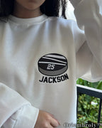 Custom Hockey Puck Embroidered Sweatshirt, Personalized Name Number Crewneck, Hockey Player Gift, Hockey Mom Sweater