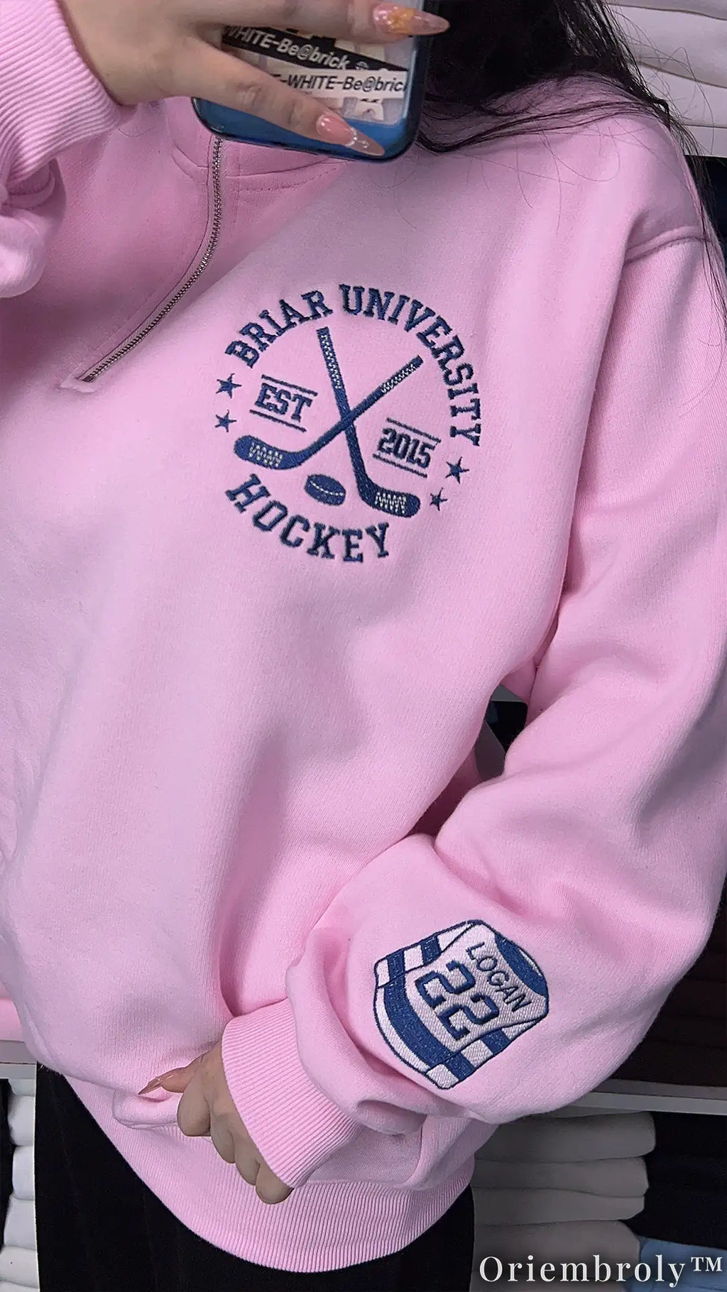 Off Campus Briar Hockey Crewneck Embroidered - Graham Tucker Logan Collection
