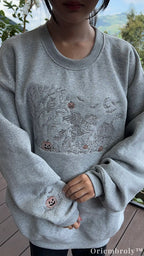 Headless Horseman Embroidered Sweatshirt – Sleepy Hollow Halloween Crewneck, Vintage Pumpkin Ghost Story Pullover