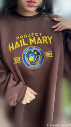 Minimal Space Mission Patch Embroidered Sweatshirt
