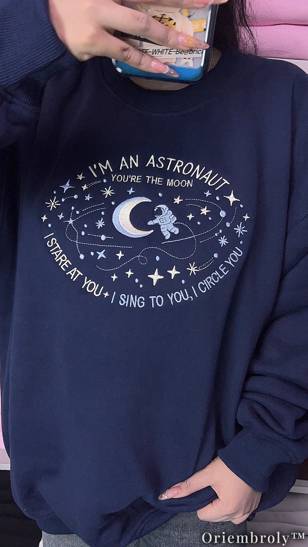 Mountain Folk Embroidered Sweatshirt | Cozy Indie Nature Fleece Crewneck