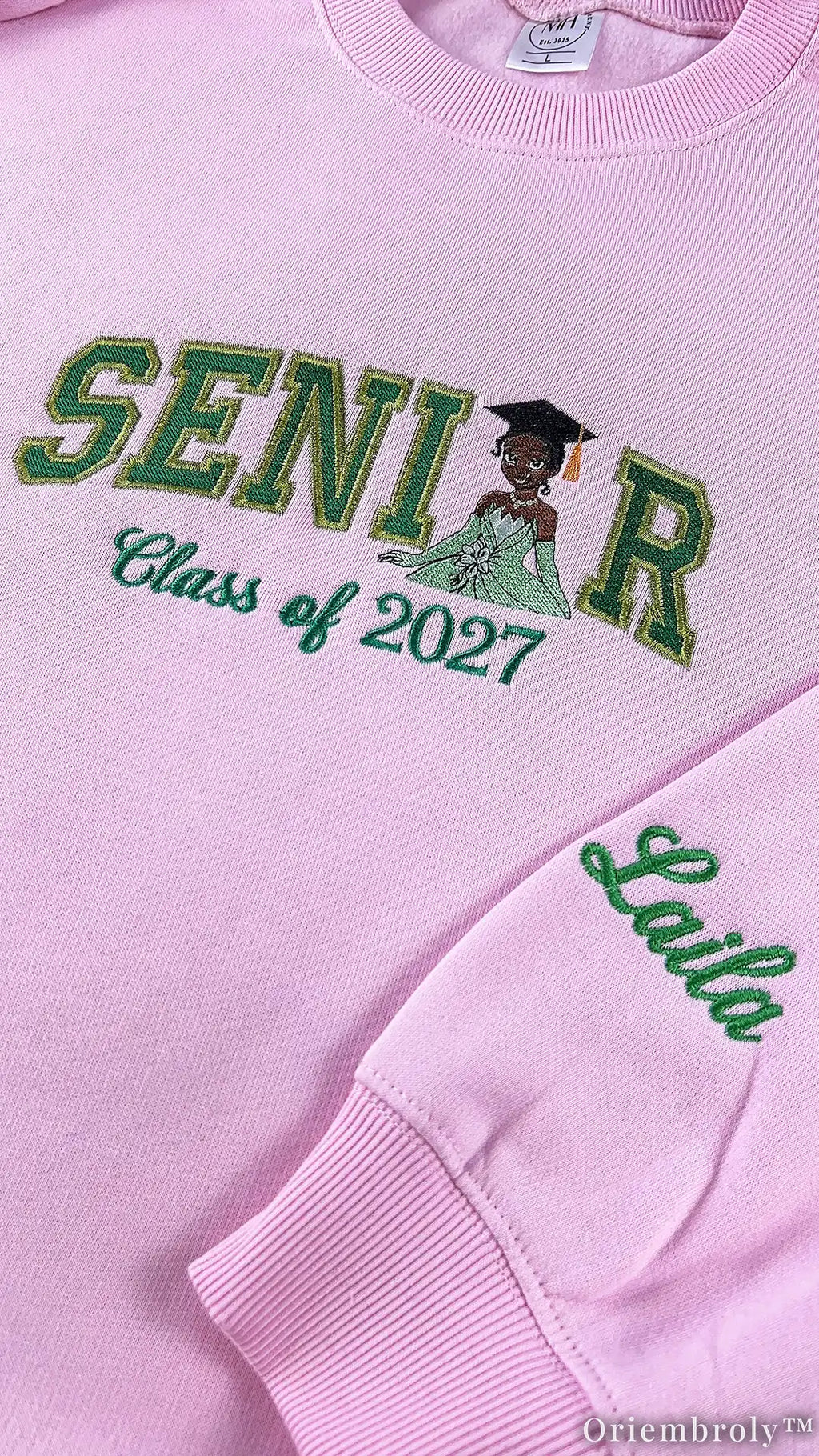 Personalized Senior 2027 Embroidered Sweatshirt – Custom Class of 2027 Graduation Crewneck, Name Sleeve Gift
