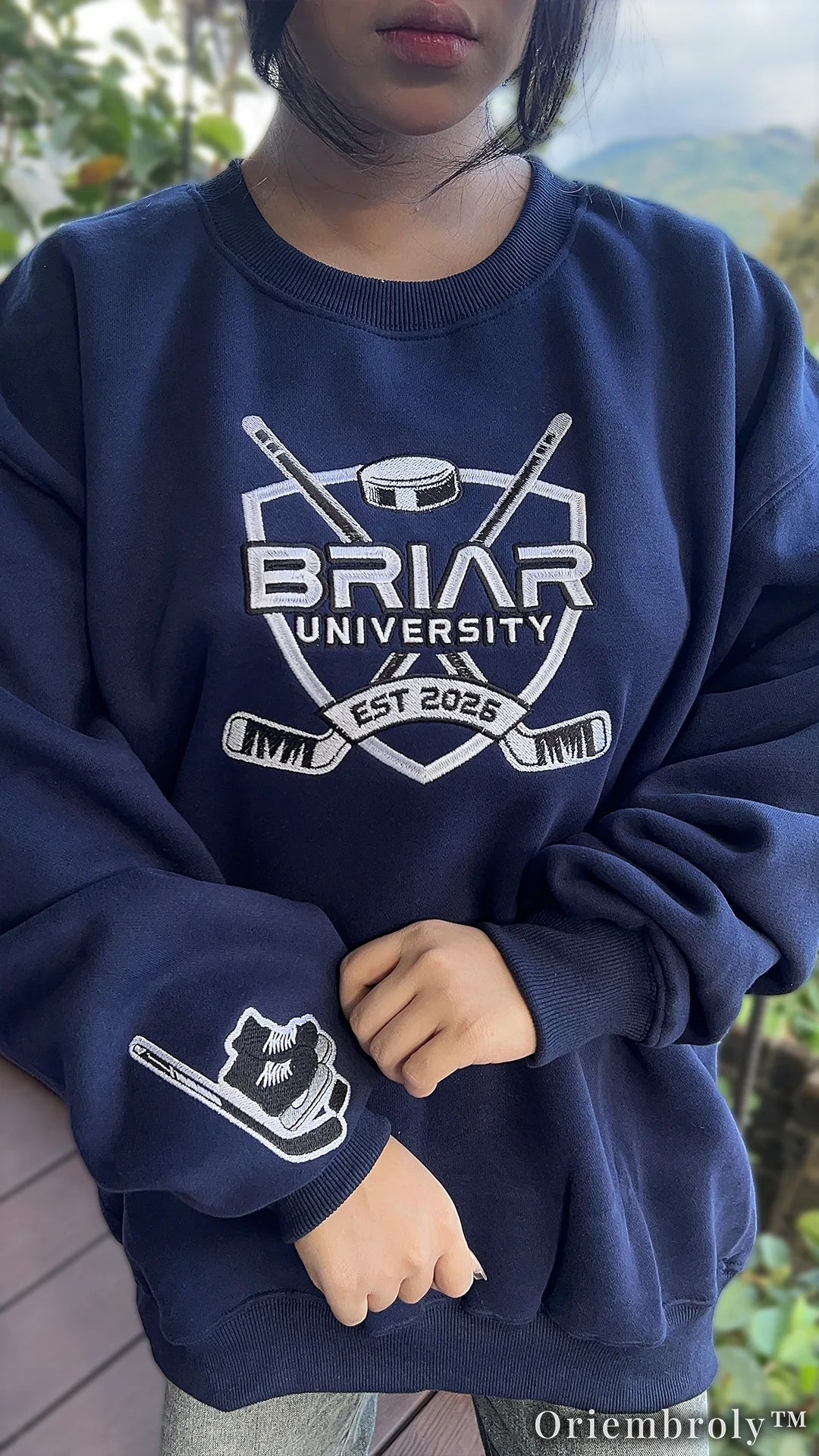 Briar University Embroidered Sweatshirt – Off Campus Hockey Romance Crewneck