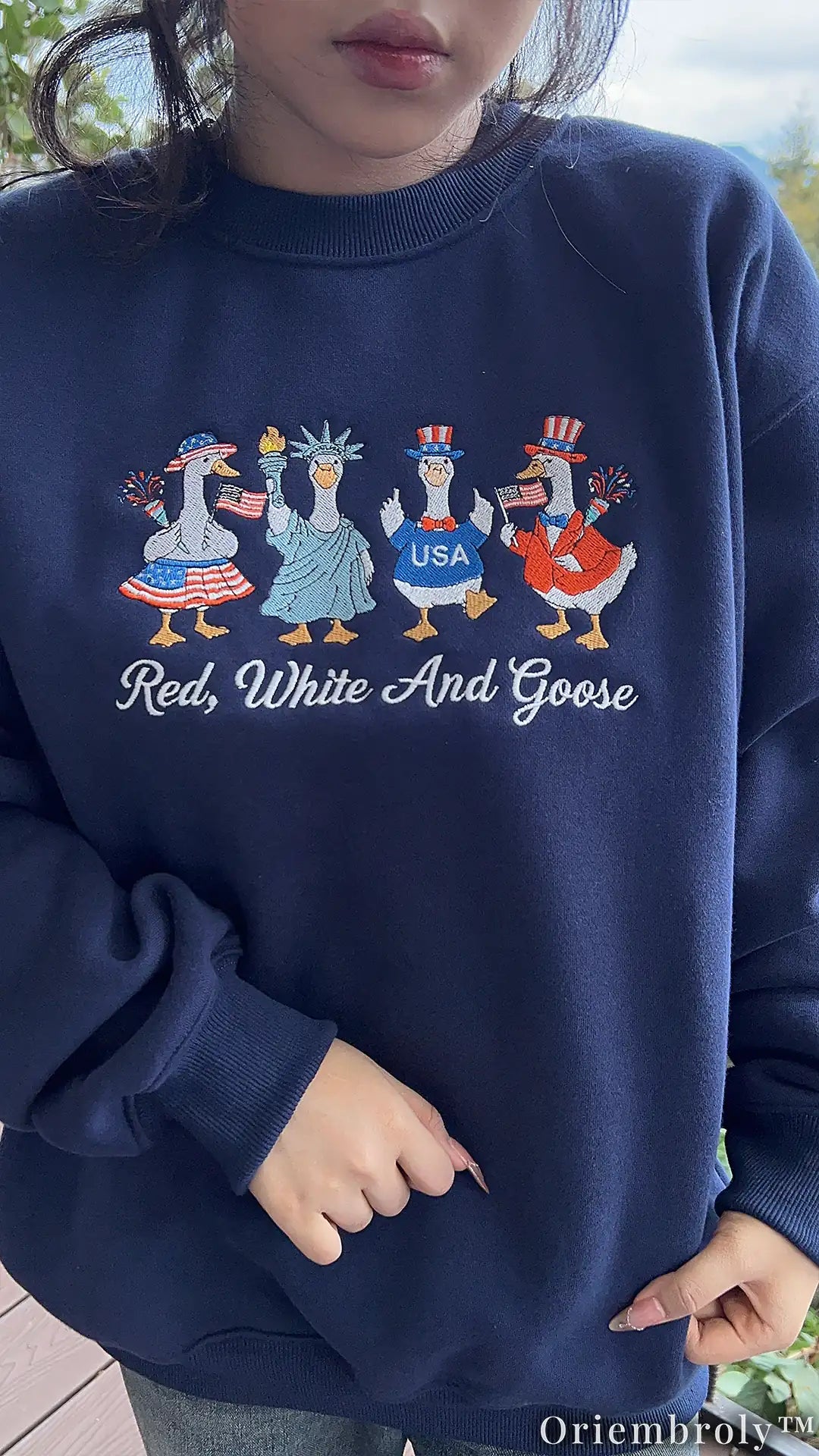 Funny Goose Patriotic Sweatshirt - Red White And Goose Americana